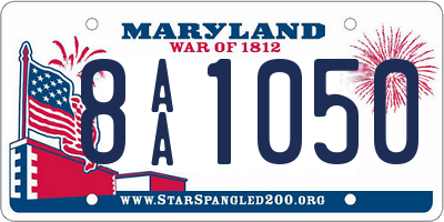 MD license plate 8AA1050