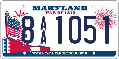 MD license plate 8AA1051