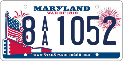 MD license plate 8AA1052