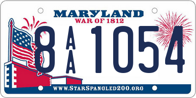 MD license plate 8AA1054