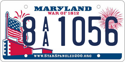 MD license plate 8AA1056