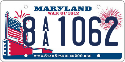 MD license plate 8AA1062