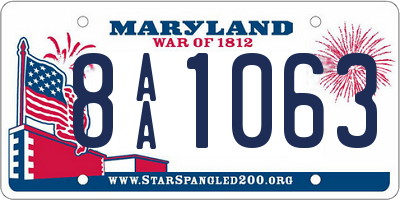 MD license plate 8AA1063