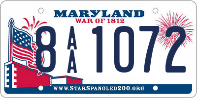 MD license plate 8AA1072