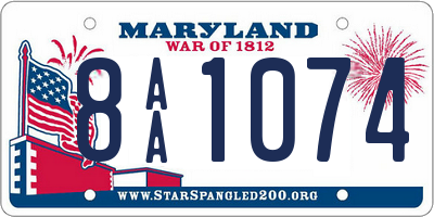 MD license plate 8AA1074