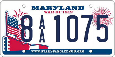 MD license plate 8AA1075