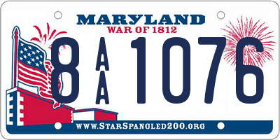 MD license plate 8AA1076