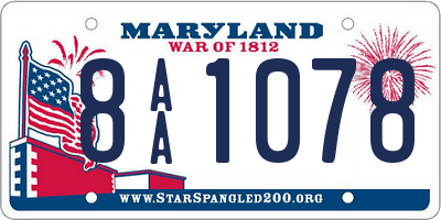 MD license plate 8AA1078