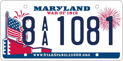 MD license plate 8AA1081