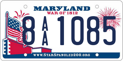 MD license plate 8AA1085