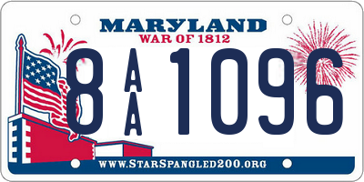 MD license plate 8AA1096