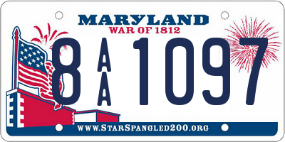 MD license plate 8AA1097