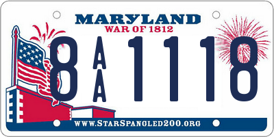 MD license plate 8AA1118