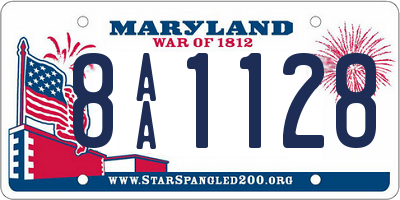 MD license plate 8AA1128