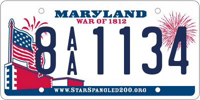 MD license plate 8AA1134