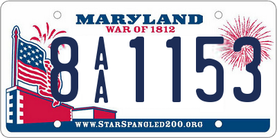 MD license plate 8AA1153