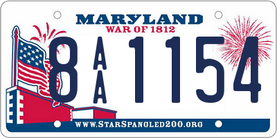 MD license plate 8AA1154