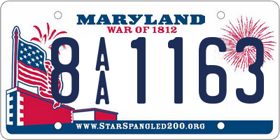 MD license plate 8AA1163
