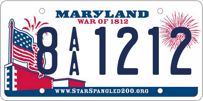 MD license plate 8AA1212