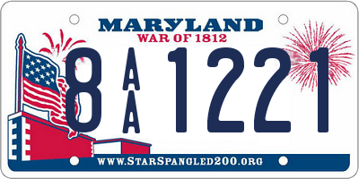 MD license plate 8AA1221