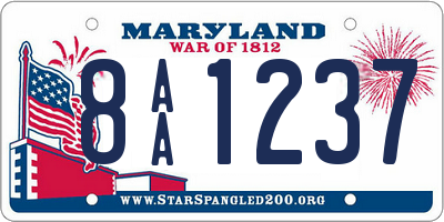 MD license plate 8AA1237