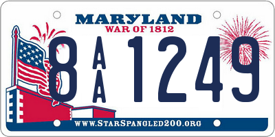 MD license plate 8AA1249