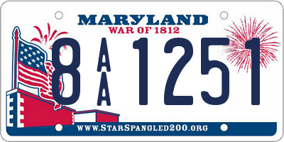 MD license plate 8AA1251