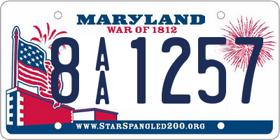 MD license plate 8AA1257