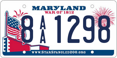 MD license plate 8AA1298