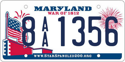 MD license plate 8AA1356