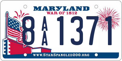 MD license plate 8AA1371