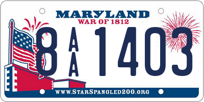 MD license plate 8AA1403