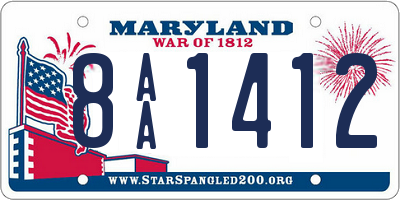 MD license plate 8AA1412