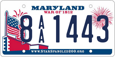 MD license plate 8AA1443