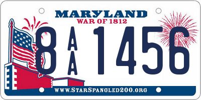 MD license plate 8AA1456
