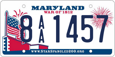 MD license plate 8AA1457