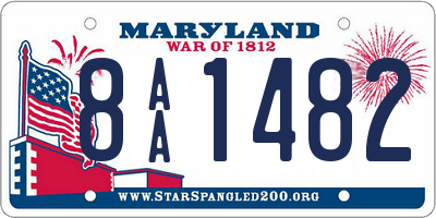 MD license plate 8AA1482