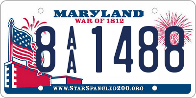 MD license plate 8AA1488