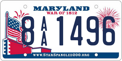 MD license plate 8AA1496