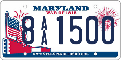 MD license plate 8AA1500