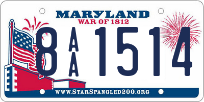 MD license plate 8AA1514