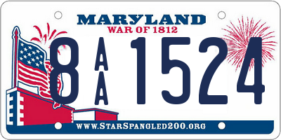 MD license plate 8AA1524