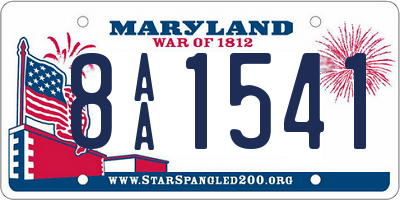 MD license plate 8AA1541