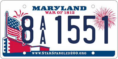 MD license plate 8AA1551