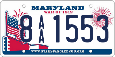 MD license plate 8AA1553