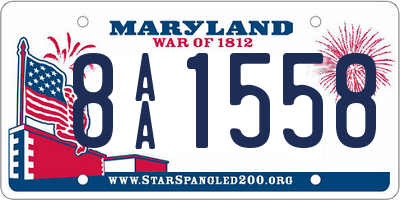MD license plate 8AA1558