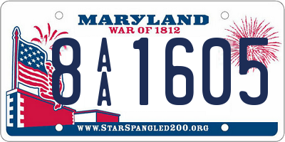 MD license plate 8AA1605