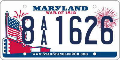MD license plate 8AA1626