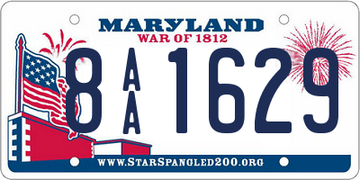 MD license plate 8AA1629