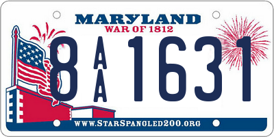 MD license plate 8AA1631